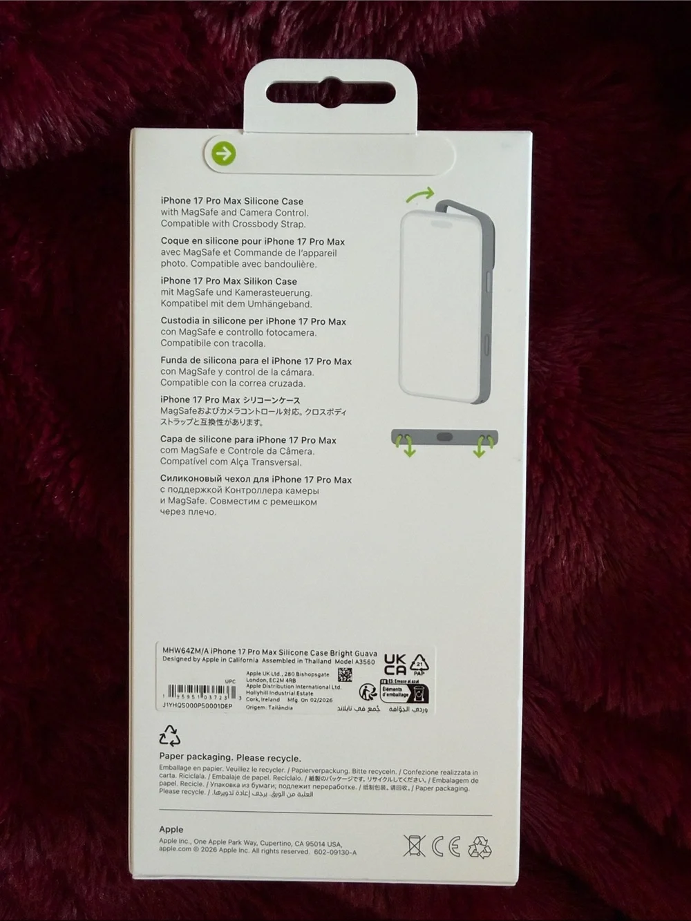 Apple iPhone 17 Pro Max Silicone Case - Bright Guava